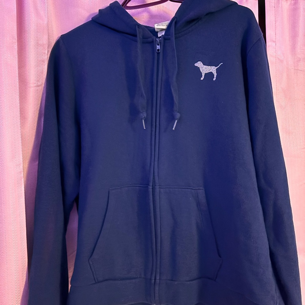 VS pink zip up w/glitter